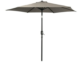 Parasol aluminio inclinable taupe 2.5 m tubo 38 mm con maniv