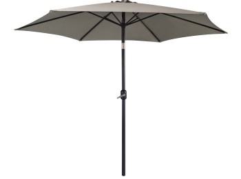 Parasol aluminio inclinable taupe 3 m tubo 48 mm con manivel