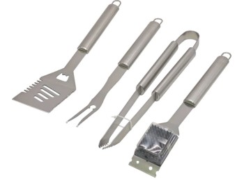 Accesorios barbacoa 4 piezas natuur