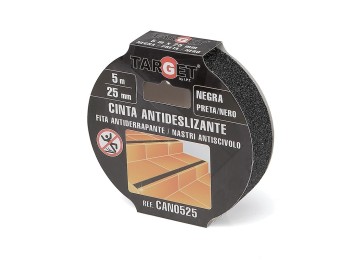 Cinta antideslizante 5 m x 25 mm negro target