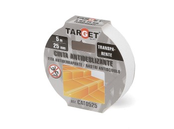 Cinta antideslizante 5 m x 25 mm transparente target
