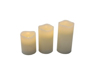 Velas dolo 20 lm luz calida y efecto llama pack de 3 pilas (