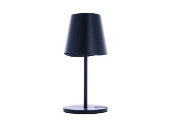 Lampara de mesa de metal negro 38cm usb recargable 250 lm re