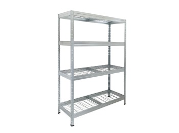 Estanteria metal galvanizado 4 estantes de rejilla 180 x 120