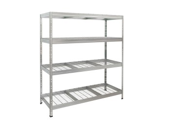 Estanteria metal galvanizado 4 estantes de rejilla 180 x 150