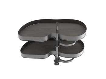 Emuca Sistema de rincón extraíble Lake Harmony para mueble de cocina, Izquierda, Altura regulable, Acero y Madera, Gris antracita