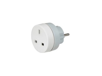 Adaptador enchufe viaje 2p+t blanco britanico/europa legrand