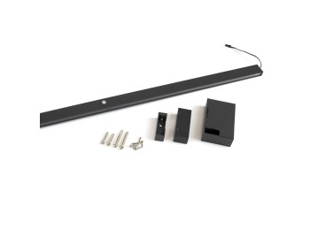 Emuca Barra para armario con luz LED Castor, batería extraible y sensor de movimiento, L558mm, Plástico y aluminio, Pintado negro texturizado