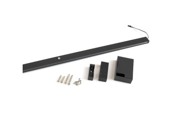 Emuca Barra para armario con luz LED Castor, batería extraible y sensor de movimiento, L858mm, Plástico y aluminio, Pintado negro texturizado