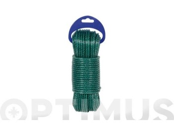 Cuerda polietileno cableada 4 cabos Ø 5 mm 10 mt verde rombull