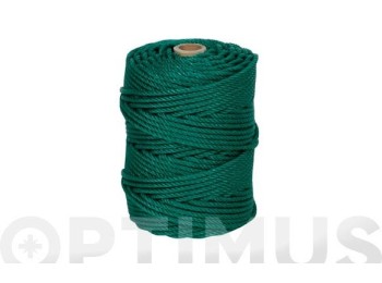 Cuerda polietileno cableada 4 cabos Ø 5 mm 100 mt verde rombull