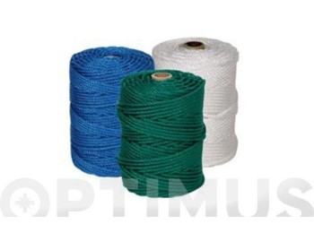 Cuerda polietileno cableada 4 cabos Ø 5 mm 25 mt blanco rombull