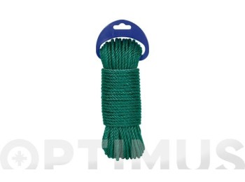 Cuerda polietileno cableada 4 cabos Ø 5 mm 25 mt verde rombull