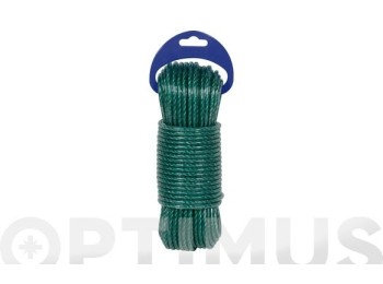 Cuerda polietileno cableada plastificada 4 c Ø 5mm 15 mt verde rombull