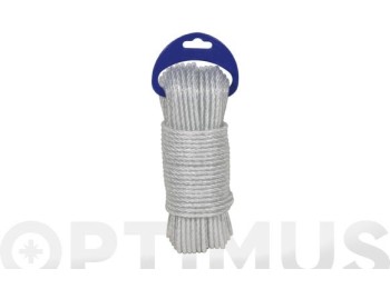 Cuerda polietileno cableada plastificada 4 c Ø 5mm 25 mt blanco rombull