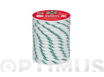 Cuerda polipropileno trenzada con alma Ø 8 mm 25 mt blanco rombull