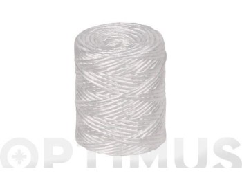 Hilo rafia polipropileno 1 cabo 400 m/kg Ø 2,3 mm 700 grs blanco rombull