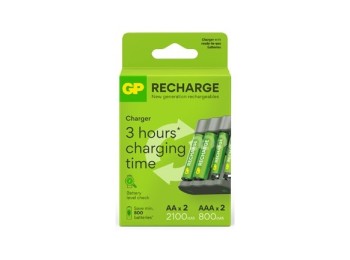 Cargador recharge aa-aaa 2 pilas aa 2100mah + 2 pilas aa 210