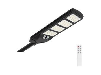 Farola solar industrial negro sensor pir 15w 2000lm 6500k ip