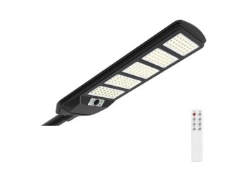 Farola solar industrial negro sensor pir 20w 3000lm 6500k ip