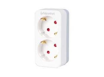 Ladron uno a d.os sin interruptor blanco 16a 250v ip20 artec