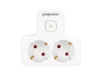 Ladron uno a dos con interruptor blanco 16a 250v ip20 arteco