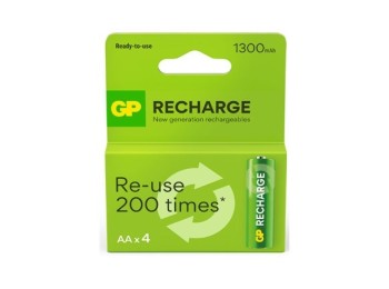 Pila recargable recharge 4 unid lr06 aa 1300 mah gp