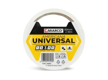 Cinta americana universal 10 m x 50 mm blanco miarco