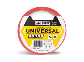 Cinta americana universal 10 m x 50 mm rojo miarco