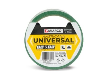 Cinta americana universal 10 m x 50 mm verde miarco