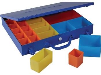 Clasificador metÁlico azul 23 compart. 438x342x70 mm promat