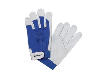 Guante piel napa donau gris/azul t 8 promat