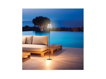 Lampara de pie de metal blanco 130cm usb recargable 400 lm c