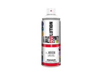 Pintura spray acrilica evolution mate 520 cc ral 9010 blanco puro pintyplus