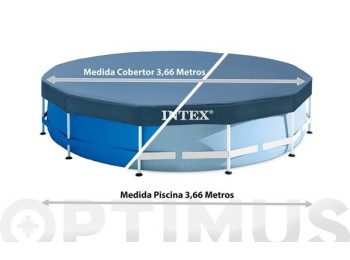 Cobertor de invierno para piscina redonda metal frame intex Ø 366 cm