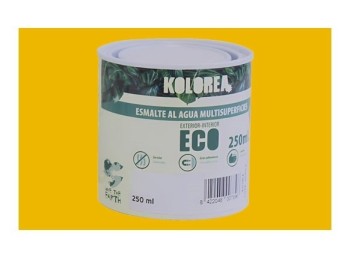 Esmalte al agua eco satinado 750 ml amarillo real kolorea