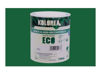 Esmalte al agua eco satinado 750 ml verde hierba kolorea