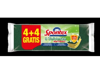 Estropajo fibra / salvauÑas (4+4 uds) antibacterias spontex