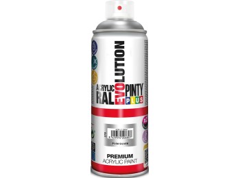 Pintura spray acrilica evolution brillo 520 cc ev150 plata pintyplus