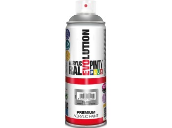 Pintura spray acrilica evolution brillo 520 cc ral 9006 aluminio blanco pintyplu