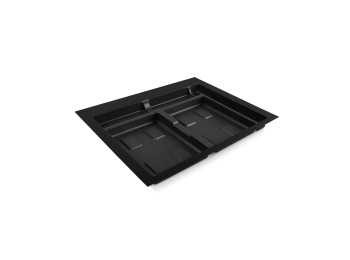 Emuca Base para contenedores de cajón cocina Recycle, 2 huecos, módulo 600mm, Plástico, Negro