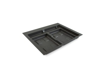 Emuca Base para contenedores de cajón cocina Recycle, 2 huecos, módulo 700mm, Plástico gris antracita