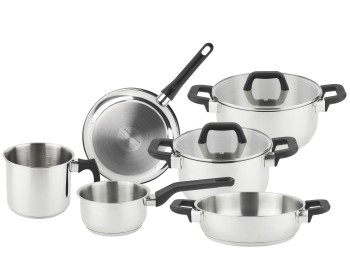 Bateria acero inox tapa cristal induccion magnific (6 piezas+2tapas) magefesa