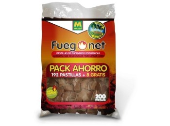 Pastilla encendido barbacoa ecologica fuegonet 192 pz