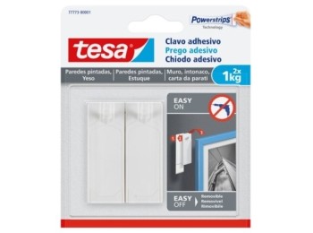 Colgador hog 1kg adh reut clavo pl bl pared pint 2 pz tesata