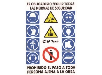 Cartel señal 100x70cm combin. pvc cv tools