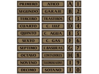 Placa señal adh 290x080mm tercero alu oro superl.