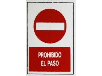 Placa señal adh 300x200x1mm proh.paso poliest superl.