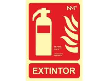 Cartel señal 210x300mm luminiscente pvc extintor normaluz