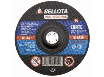 Disco corte metal 230x3x22 mm bellota